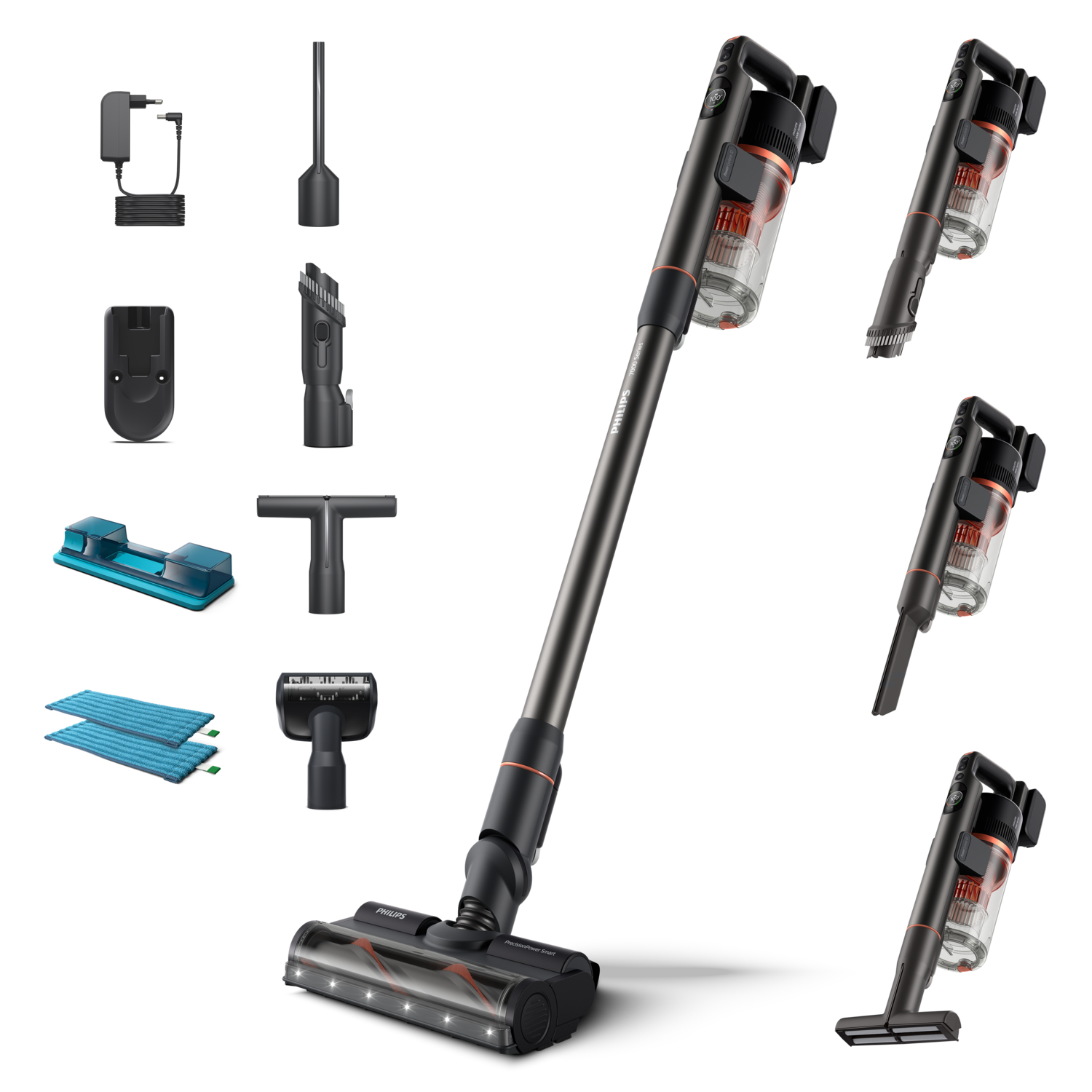 Philips 7000 series stick vacuum/electric broom Battery Dry&wet Cyclonic Bagless 0.6 L Black, Red